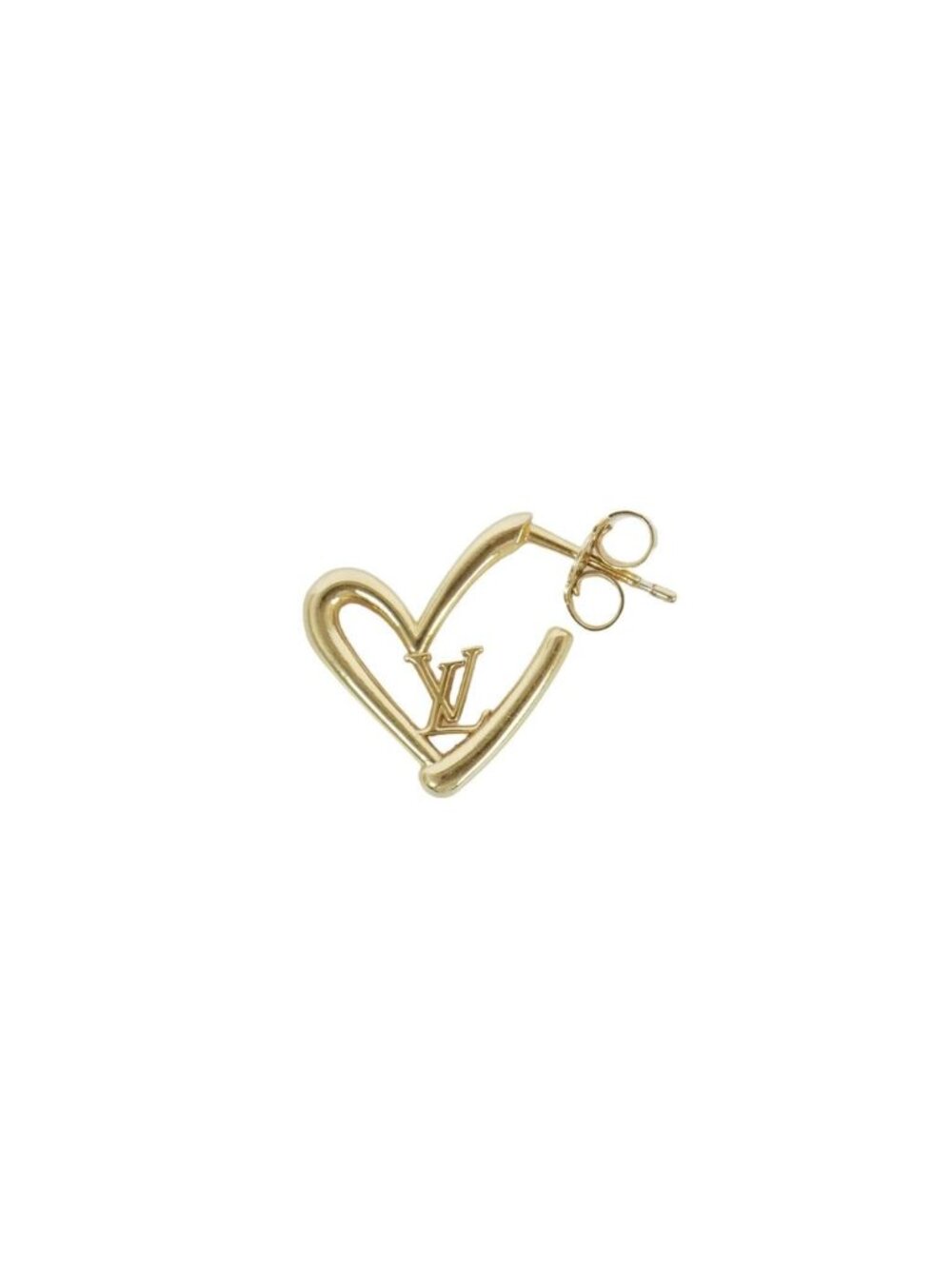 Louis Vuitton Boucle Doreille Heart Foreign Love Single Earrings Gold